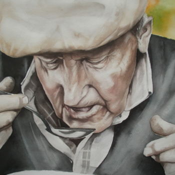 Painting titled "la-soupe.jpg" by C-Ba Aquarelliste, Original Artwork, Watercolor