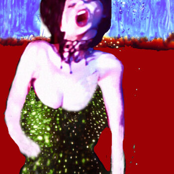 Arts numériques intitulée "La cantatrice" par Dominique Cheval, Œuvre d'art originale, Peinture numérique