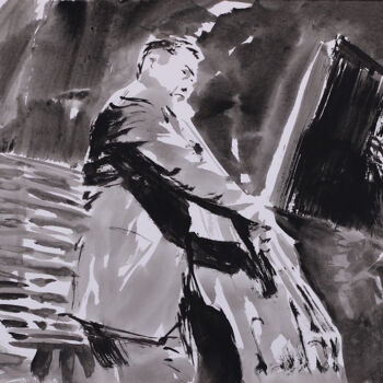 图画 标题为“Mood n´ Jazz No. 16” 由Christian Evers, 原创艺术品, 墨 安装在木板上