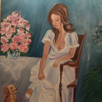 Malerei mit dem Titel "la-jeune-femme-et-l…" von Catherine Gauvrit, Original-Kunstwerk, Öl
