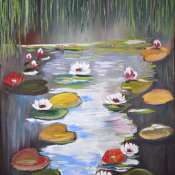 Painting titled "Nénuphars.jpg" by Catherine Gauvrit, Original Artwork, Oil