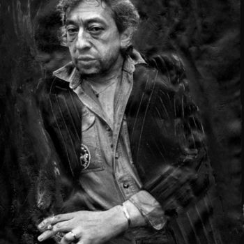 "Serge Gainsbourg" başlıklı Tablo Claude Gros tarafından, Orijinal sanat, Guaş boya