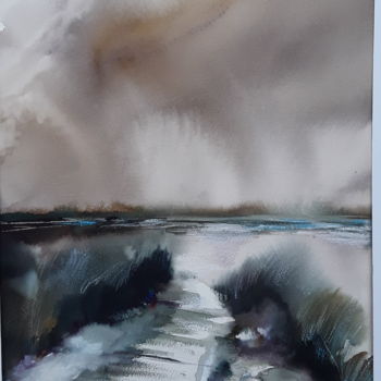 Painting titled "Petit passage vers…" by Caroline Michas, Original Artwork, Watercolor