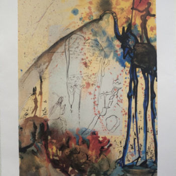 Gravures & estampes intitulée "Salvador Dalì Mosè…" par Carola Modini, Œuvre d'art originale, Lithographie