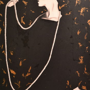 Schilderij getiteld ""La femme au long c…" door Opale Isis, Origineel Kunstwerk, Acryl