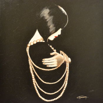Pintura intitulada ""Femme aux bras cro…" por Opale Isis, Obras de arte originais, Acrílico