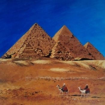 Peinture intitulée "Egypte "Khéops, Khe…" par Opale Isis, Œuvre d'art originale, Acrylique