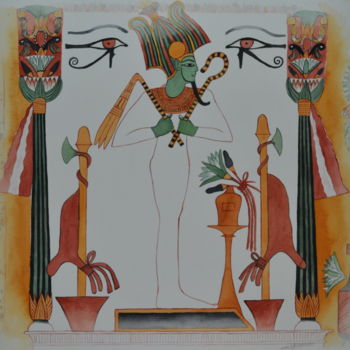 Painting titled "Aquarelle Egypte "L…" by Opale Isis, Original Artwork, Watercolor