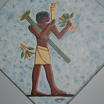 Pintura intitulada ""Le porteur d'offra…" por Opale Isis, Obras de arte originais, Acrílico