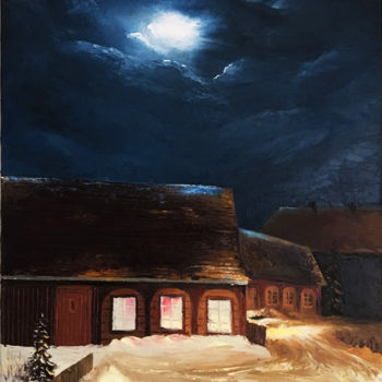 Pintura titulada "Full Moon in Upper…" por Claudio Ravenstein, Obra de arte original, Oleo