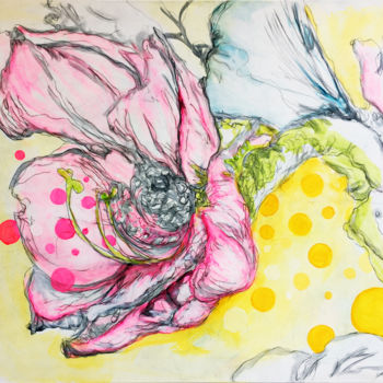 Malerei mit dem Titel "Blüte im März" von Christiane Reisert, Original-Kunstwerk, Acryl