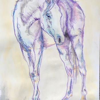 Painting titled "Pferd" by Christiane Reisert, Original Artwork, Acrylic