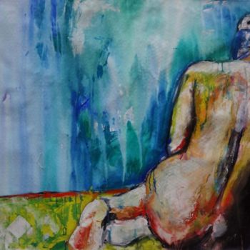 Painting titled "Nude VI (Self)" by Alexandra Kay Vøhtz, Original Artwork, Acrylic