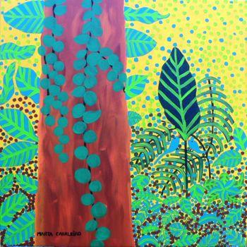 Peinture intitulée "bosque-50x50-cm-acr…" par Marta Cabaleiro Rodríguez, Œuvre d'art originale
