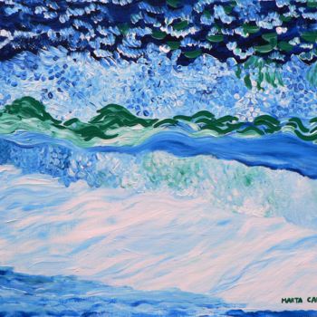 Pintura titulada "olas-pequenas-65x50…" por Marta Cabaleiro Rodríguez, Obra de arte original