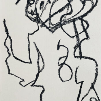 Рисунок под названием "Elegant Elderly Lad…" - Cäcilie Von Manal, Подлинное произведение искусства, Древесный уголь