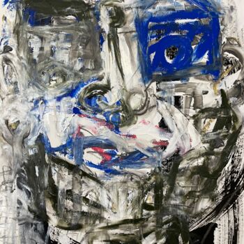 Картина под названием "Head of Salman Rush…" - Cäcilie Von Manal, Подлинное произведение искусства, Акрил