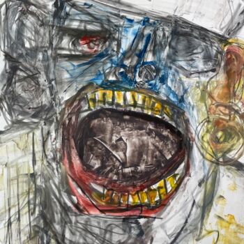 Painting titled "Screaming Pope (Stu…" by Cäcilie Von Manal, Original Artwork, Graphite