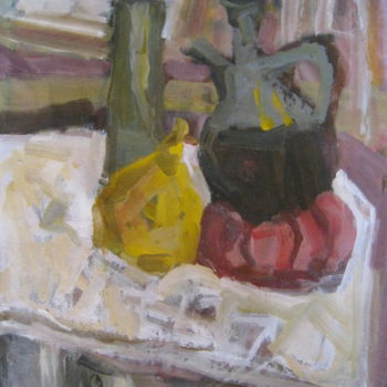 Pintura titulada "une poire" por Gildas Cadic, Obra de arte original, Oleo