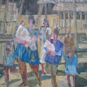 Pintura intitulada "la fuite 19 mars 19…" por Gildas Cadic, Obras de arte originais, Óleo