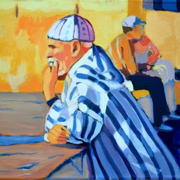 Painting titled "Le Marocain" by Christophe Cadiot, Original Artwork, Oil