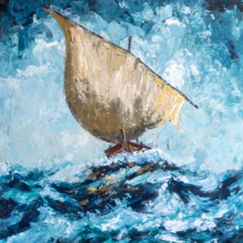 Coming home,Traditional dhow, Acrylic on canvas