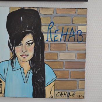 Painting titled "Amy Winehouse" by Cako-A, Original Artwork, Acrylic