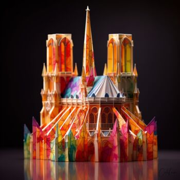 Arte digitale intitolato "Notre Dame" da Calahaan, Opera d'arte originale, Fotomontaggio