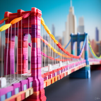 Arts numériques intitulée "The brooklyn bridge" par Calahaan, Œuvre d'art originale, Modélisation 3D