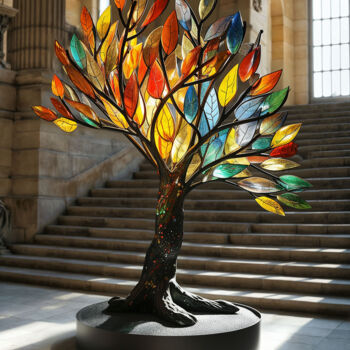 Цифровое искусство под названием "Branches et Métal" - Calahaan, Подлинное произведение искусства, 2D Цифровая Работа