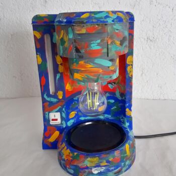 Design intitulée "Coffe Art Lamp" par Calavera Estudio Dgo Mx, Œuvre d'art originale, Luminaire