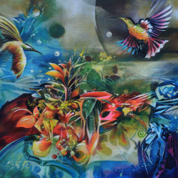 Painting titled "fantasy" by Jorge Calero, Original Artwork, Acrylic