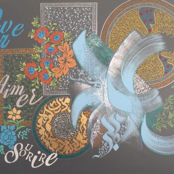 "Vivre/Aimer/Sourire" başlıklı Resim Calli-Style tarafından, Orijinal sanat, Akrilik