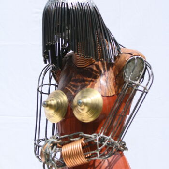Sculpture titled "CAPTIVE" by Calou, Original Artwork, Metals