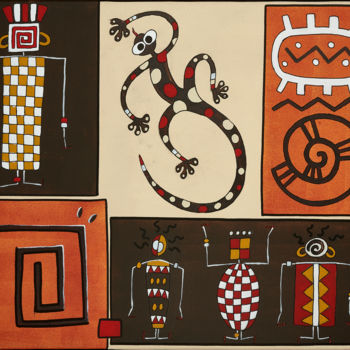 Peinture intitulée "Ukhuphumula" par Caloulabissa, Œuvre d'art originale, Acrylique