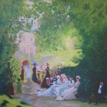 Painting titled "Le Parc Monceau" by Ruthy Fevrier Azzopardi, Original Artwork