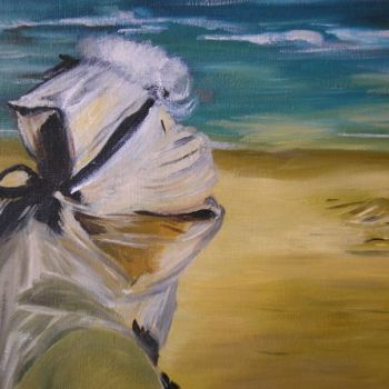 Painting titled "Sur la plage - déta…" by Ruthy Fevrier Azzopardi, Original Artwork, Oil