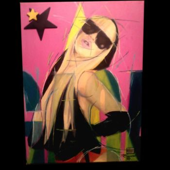Pintura intitulada "Lady GAGA Popink" por Jon Camaron, Obras de arte originais