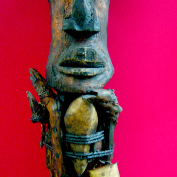 Γλυπτική με τίτλο "voodoo # 18" από Cambrousse, Αυθεντικά έργα τέχνης, Ξύλο