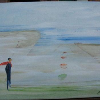 Painting titled "La plage du SI..." by Cameleon, Original Artwork