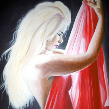 Painting titled "Voile rouge" by Fabrice Camier, Original Artwork, Acrylic