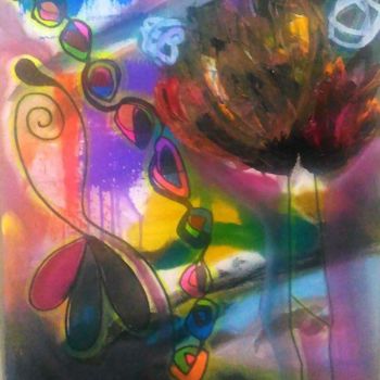 Ζωγραφική με τίτλο "Natureza colorida" από Camila Sarmento, Αυθεντικά έργα τέχνης, Ακρυλικό