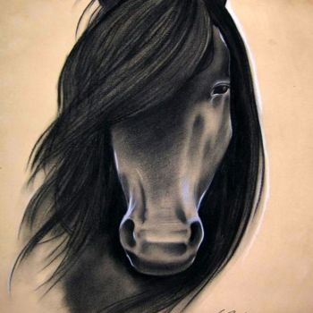 Painting titled "Horse" by Kamilla, Original Artwork, Oil