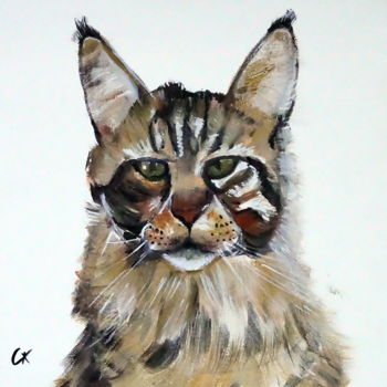 Pintura titulada "cat II" por Camille Carreau, Obra de arte original, Acrílico