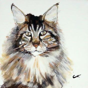 Peinture intitulée "cat III" par Camille Carreau, Œuvre d'art originale, Acrylique