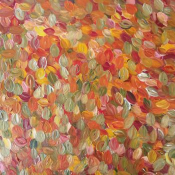 Pintura titulada "Tapis de feuilles" por Camille Escalle, Obra de arte original, Acrílico