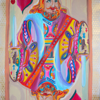 Schilderij getiteld "Charles" door Camille Groll, Origineel Kunstwerk, Acryl Gemonteerd op Frame voor houten brancard