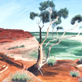 Painting titled "Australian Canyon" by Cmh, Original Artwork, Acrylic