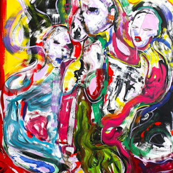Malarstwo zatytułowany „Trio” autorstwa Camille Oudinot, Oryginalna praca, Akryl
