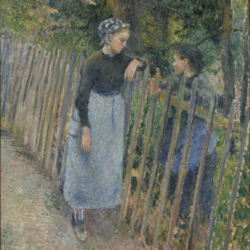 Peinture intitulée "Conversation" par Camille Pissarro, Œuvre d'art originale, Huile